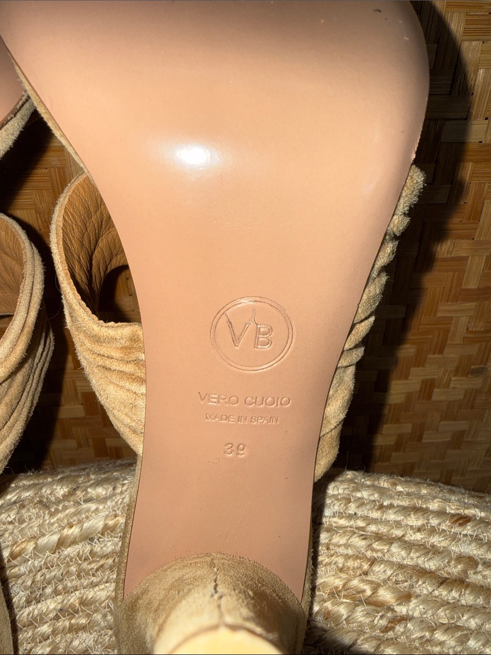 Veronica Beard Suede Tan Ruched Strap High Heel Sandals - Picture 8 of 9